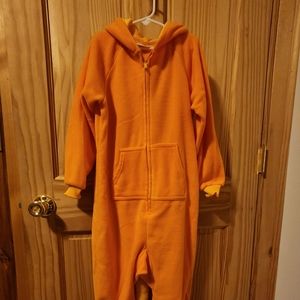 Orange 🐈 Cat Onezie. I sewed on ears and a tail to it to make it a cat costume.
